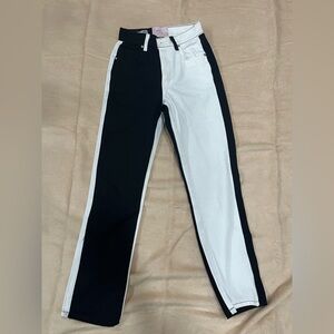 Black and White Colorblock Pants🖤🤍